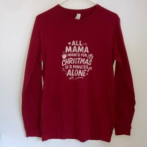 Bella Canvas Holiday Deep Red Long Sleeve Shirt